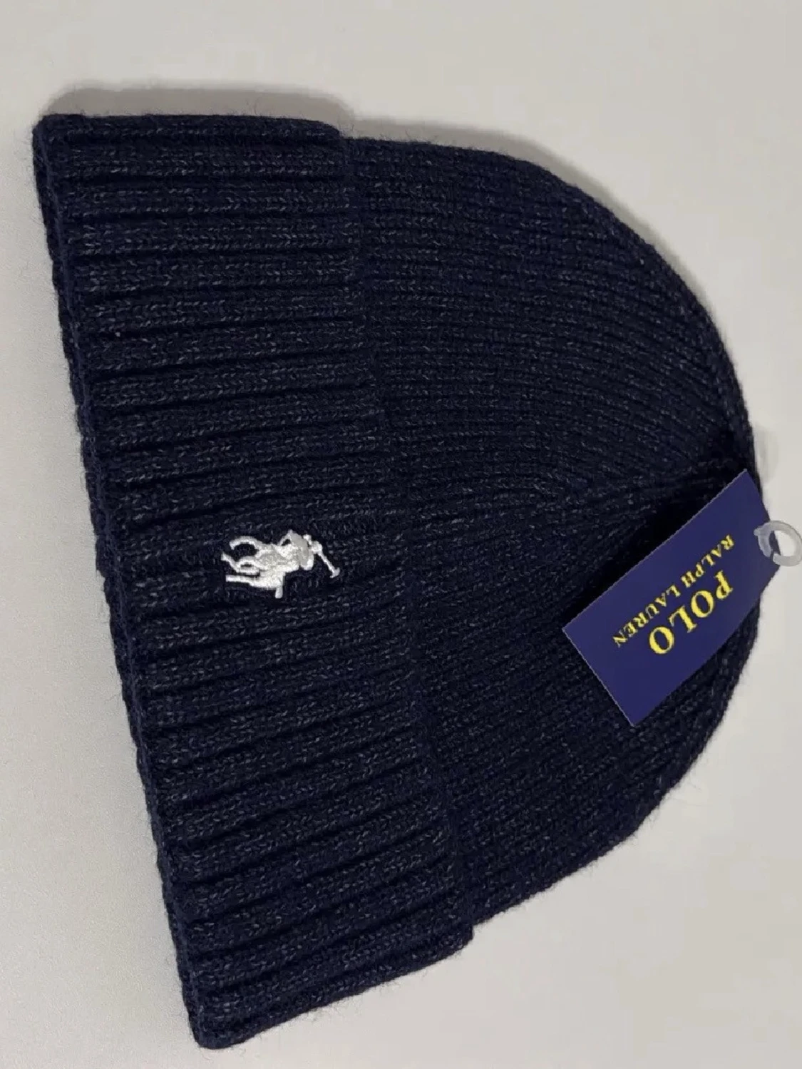 Marinblå stickad mössa Polo Ralph Lauren