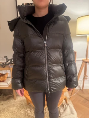 Grön jacka från Massimo Dutti - Populär vinterjacka från Massimo Dutti. I storlek XS men ganska stor i storleken (jag brukar ha S/M i toppar och är 167)🥰 har ett litet hål på armen som är lätt att fixa 