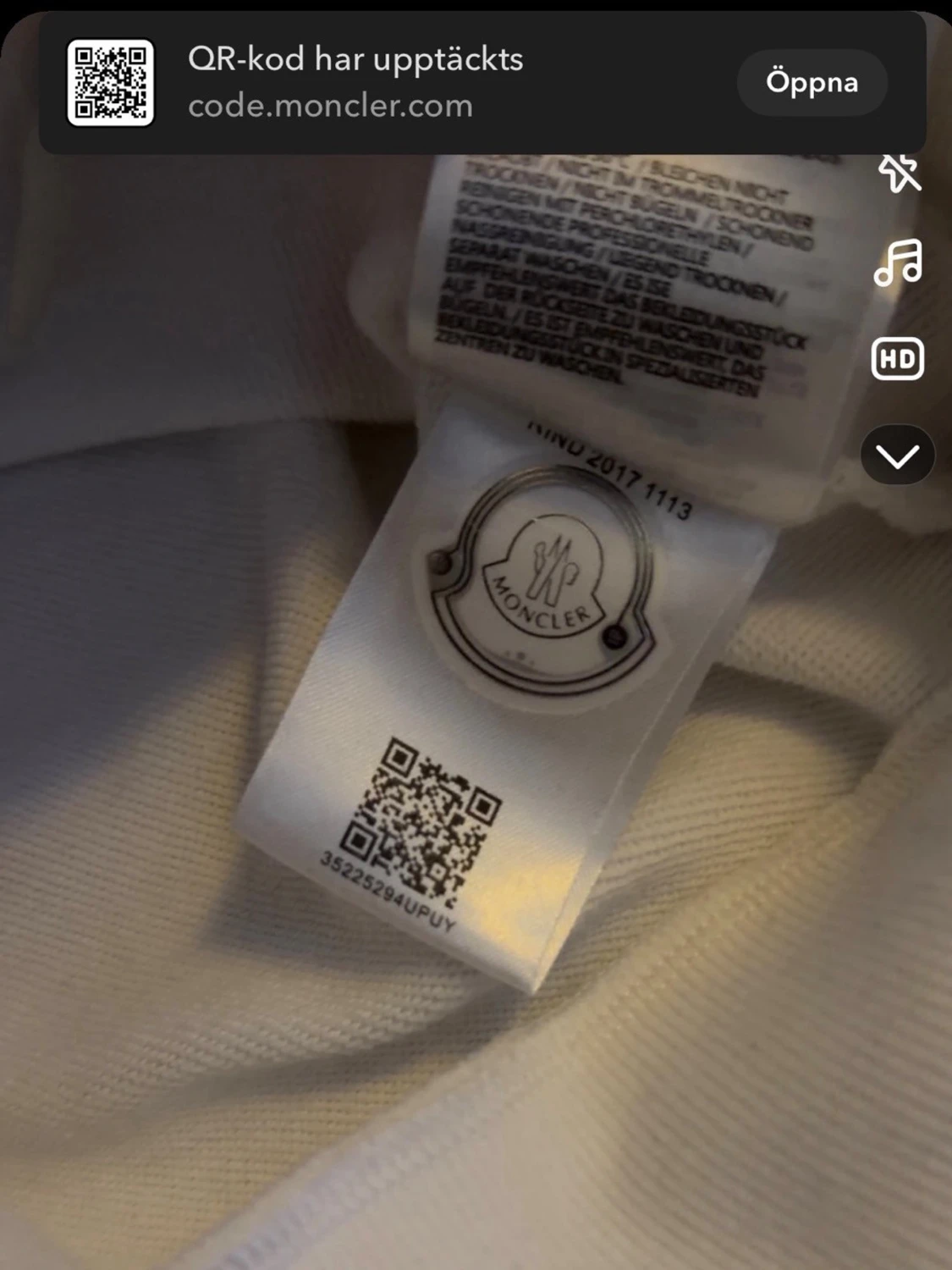 Vit sweatshirt från Moncler med logga storlek S - 2