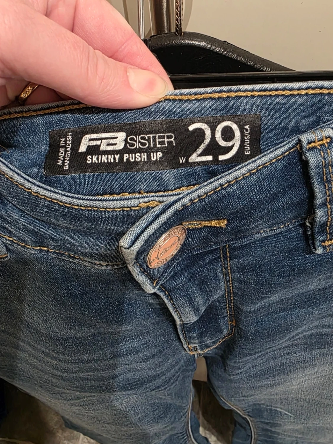 Blå skinny push up jeans FB Sister - 1