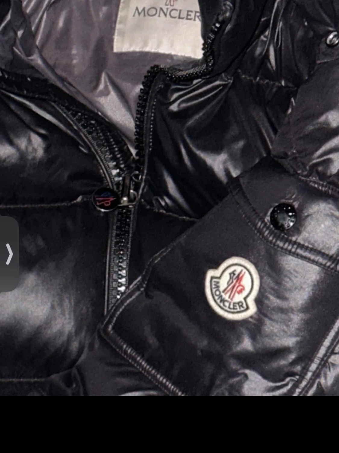 Svart Moncler pufferjacka med huva - 3