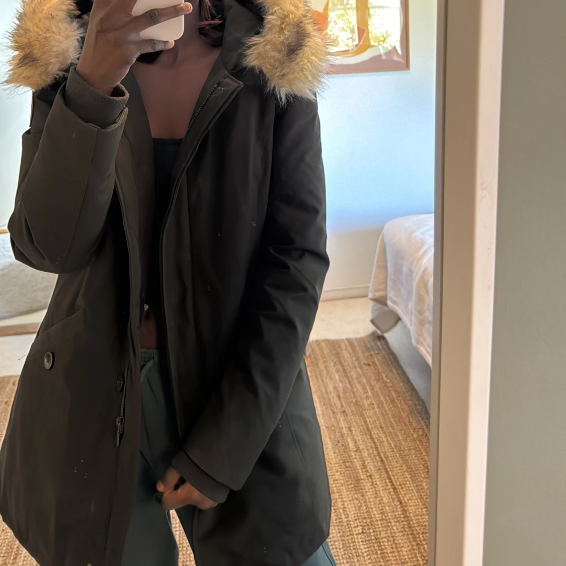 Svart parkasjacka med fuskpäls från Subprime - 2