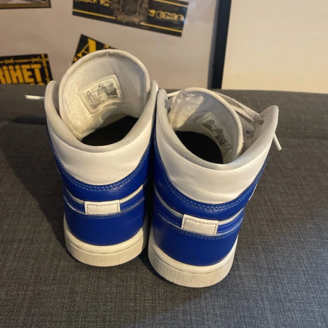 Nike Air Jordan 1 blå/vita sneakers - 1