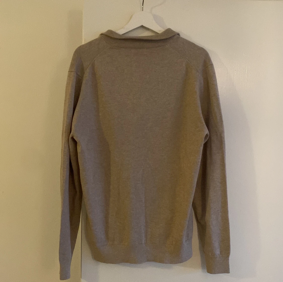 Beige stickad half zip - 1