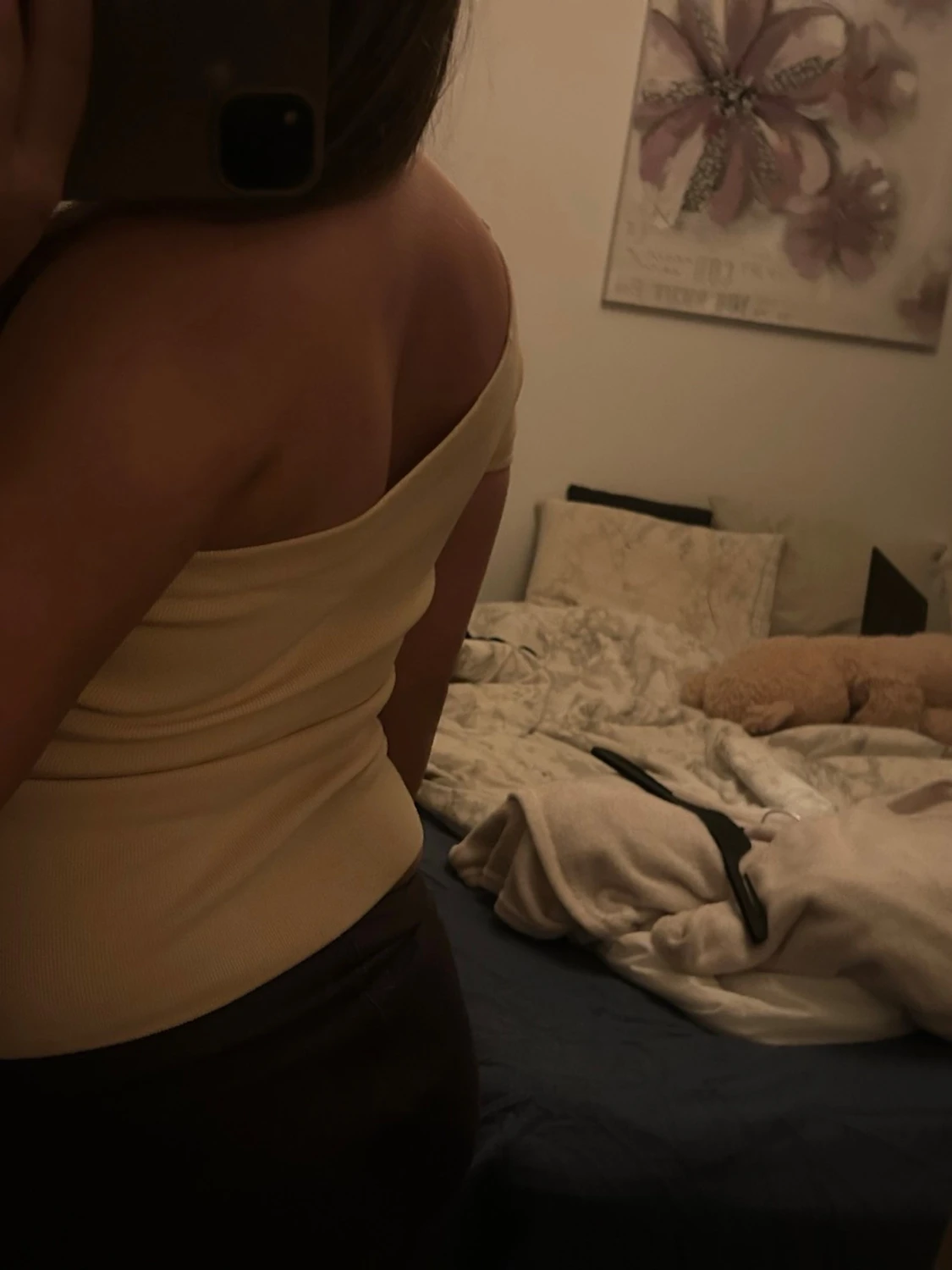 Beige oneshoulder topp från Zara - 3