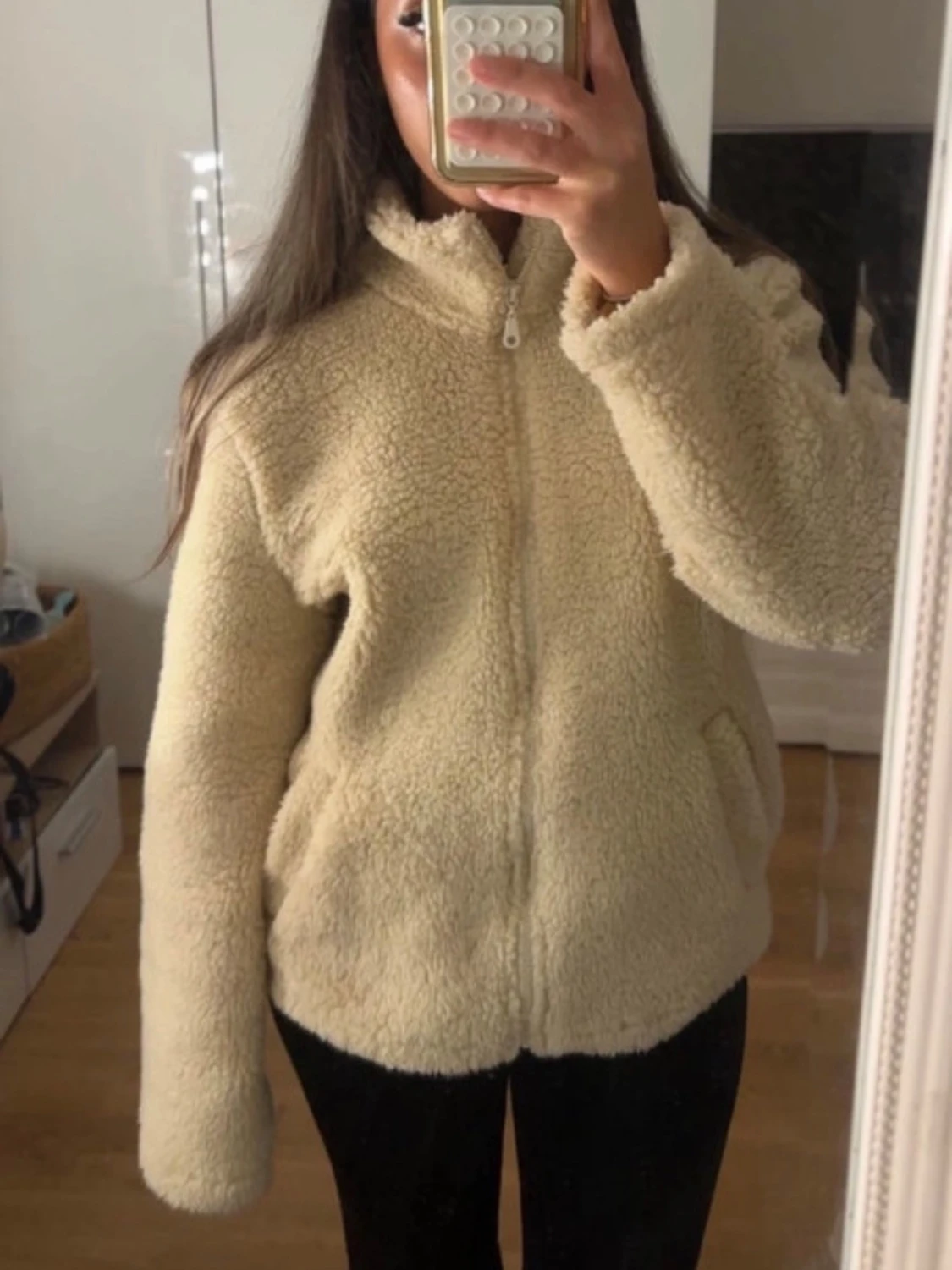 Beige teddyjacka  - 1