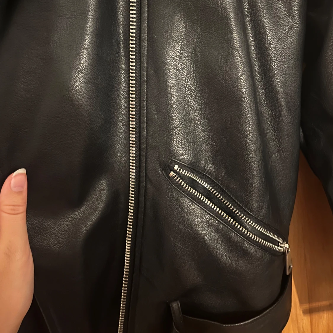 Svart skinnjacka från Missguided - 2