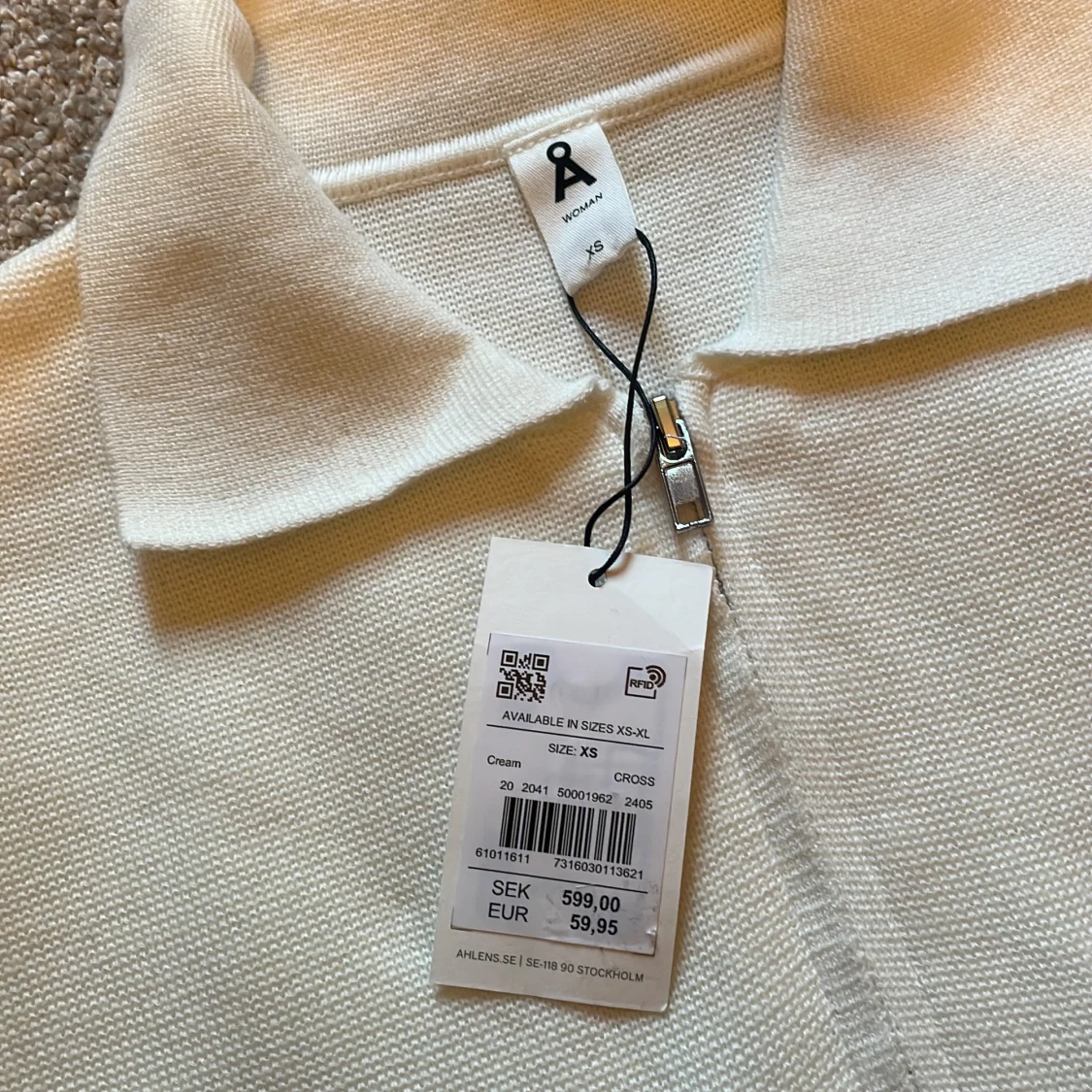 Vit stickad overshirt från Åhléns - 4