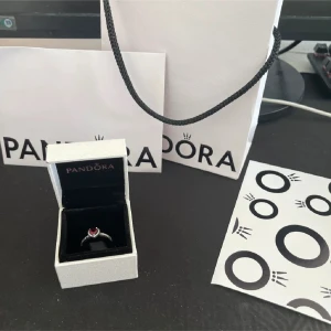 Pandora silverring med röd hjärtsten - Snygg ring från Pandora i äkta silver med en röd hjärtformad sten i mitten och små klara stenar längs bandet. Perfekt för dig som gillar romantiska detaljer och vill ha något som sticker ut. 