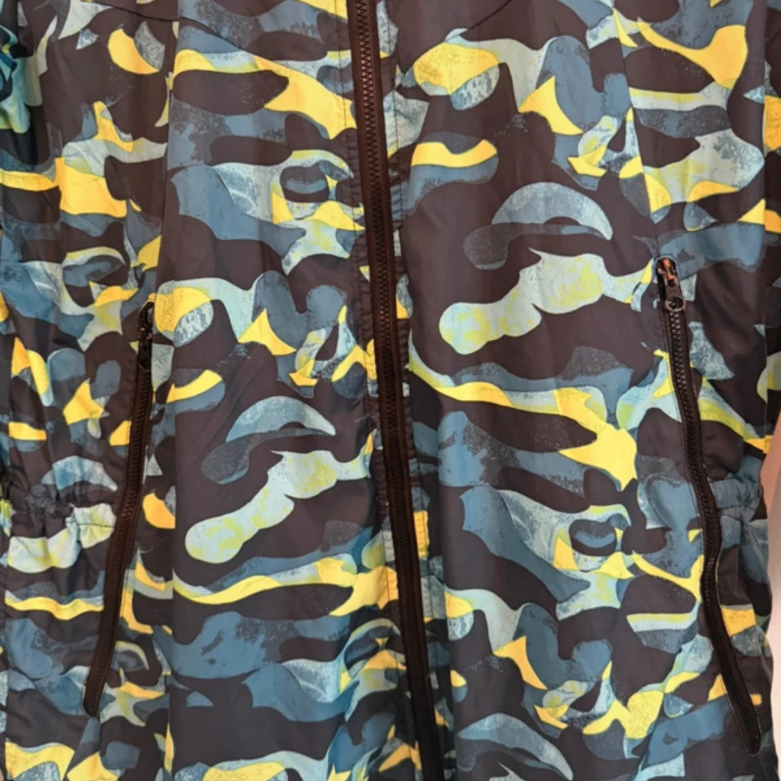 Nike vindjacka camo blå/gul L - 1