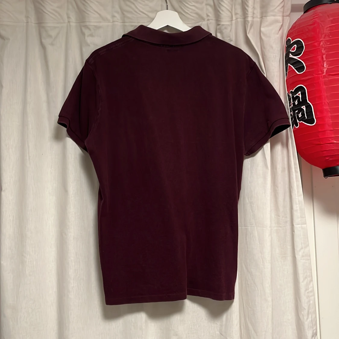 Vinröd pikétröja Polo Ralph Lauren L - 1