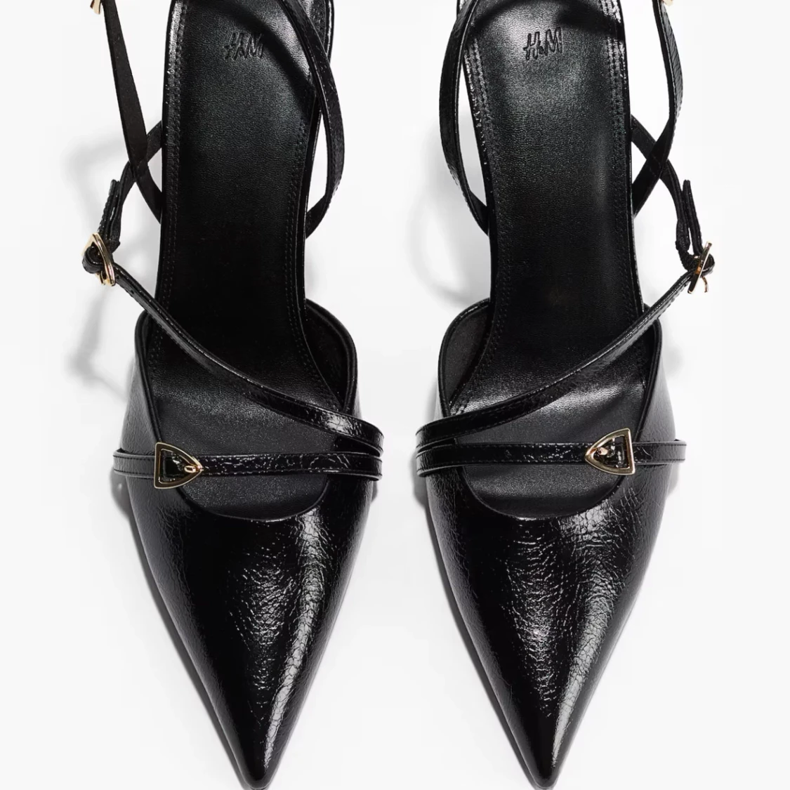 Svarta klackar med spetsig tå från H&M - 1