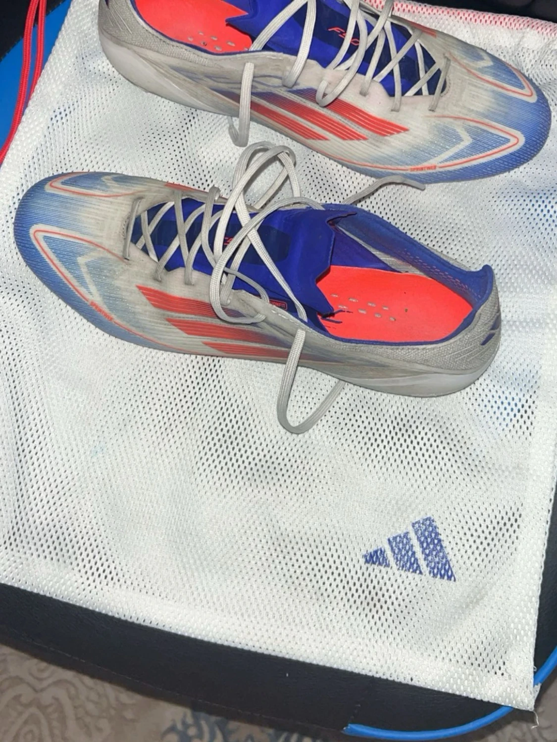 Adidas F50 fotbollsskor blå/röd - 1