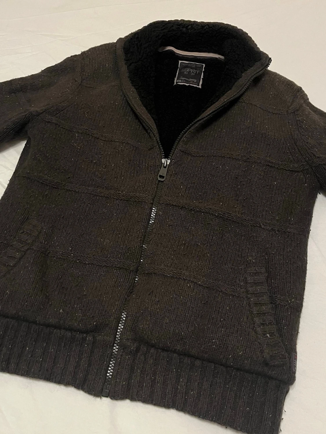 Stickad fodrad ull cardigan  - 3