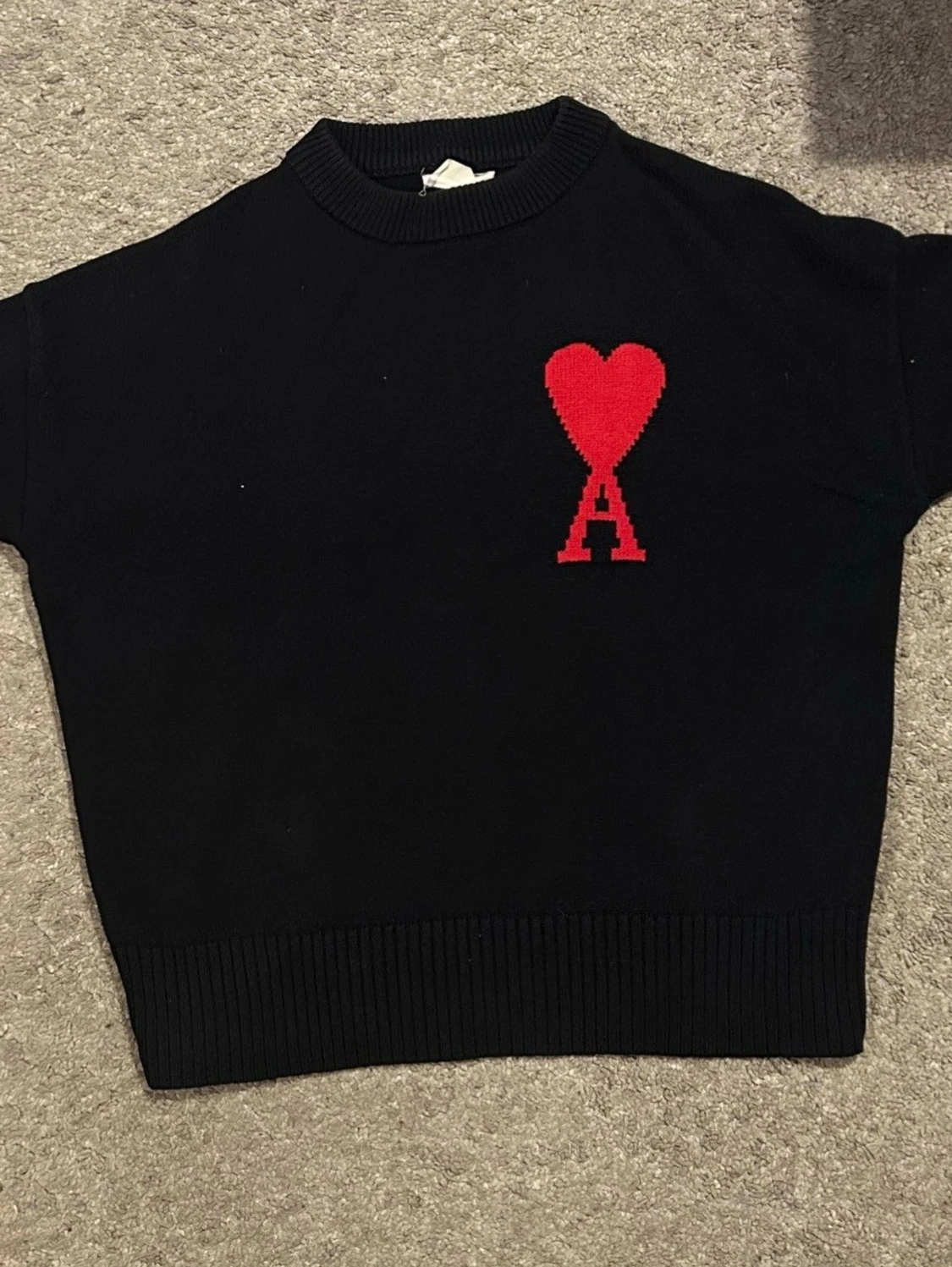 Svart stickad tröja från Ami Paris - 1