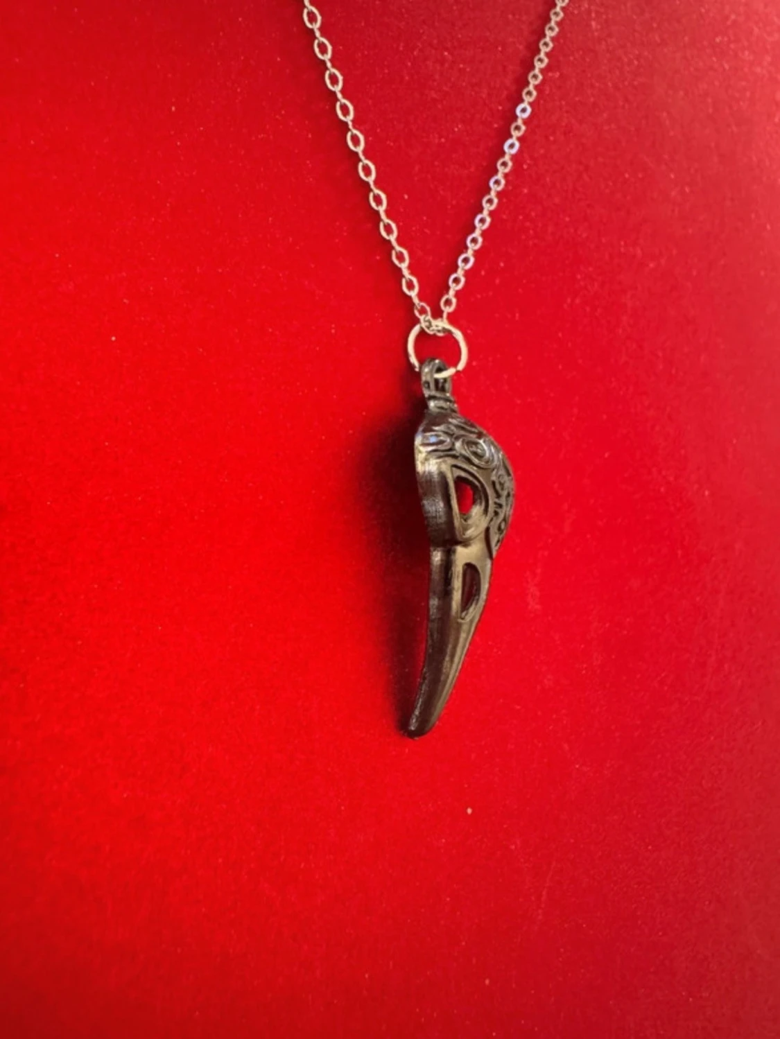 Silverhalsband svart döskalle  - 1