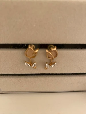 Örhängen  - Bilderna visar ett par örhängen i form av blommor