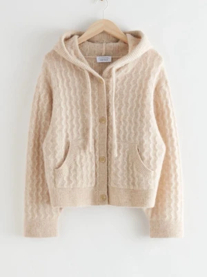 Beige kofta med huva från & Other Stories - Mysig beige kofta från & Other Stories med huva och knappar framtill. Slutsåld på hemsidan. Skriv för frågor. Pris går att diskutera! 🩷🩷 