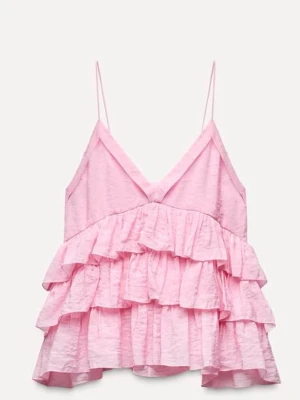 Zara volang topp - Säljer denna superfina topp från Zara som är perfekt till våren och sommaren. Har använt den några få gånger. Säljer den då den inte kommer till användning 