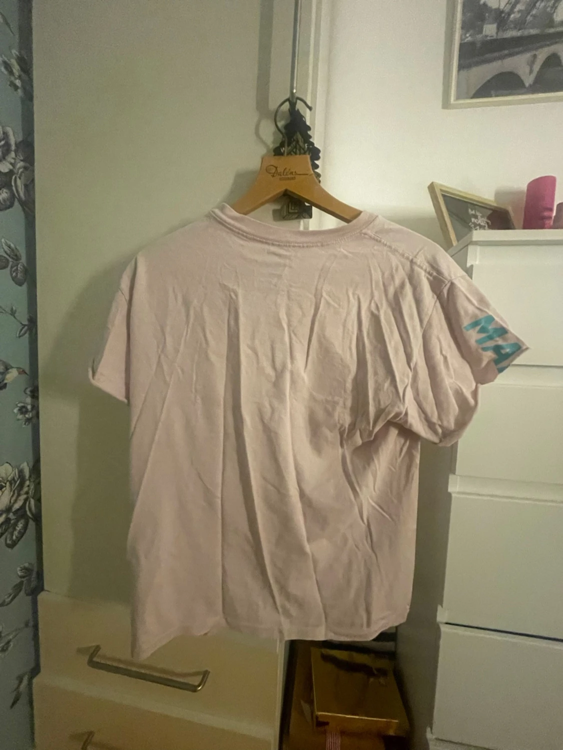 Ljusrosa HUF t-shirt med tryck - 1