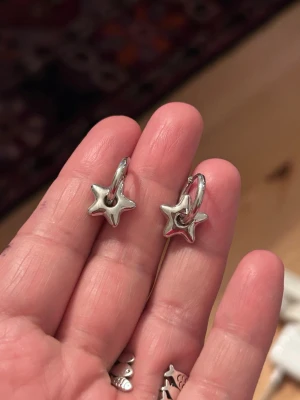 Stål stjärna ⭐️ örhängen  - hoopörhänget , här i blankt rostfritt stål, har avtagbara charms i form av små stjärnor