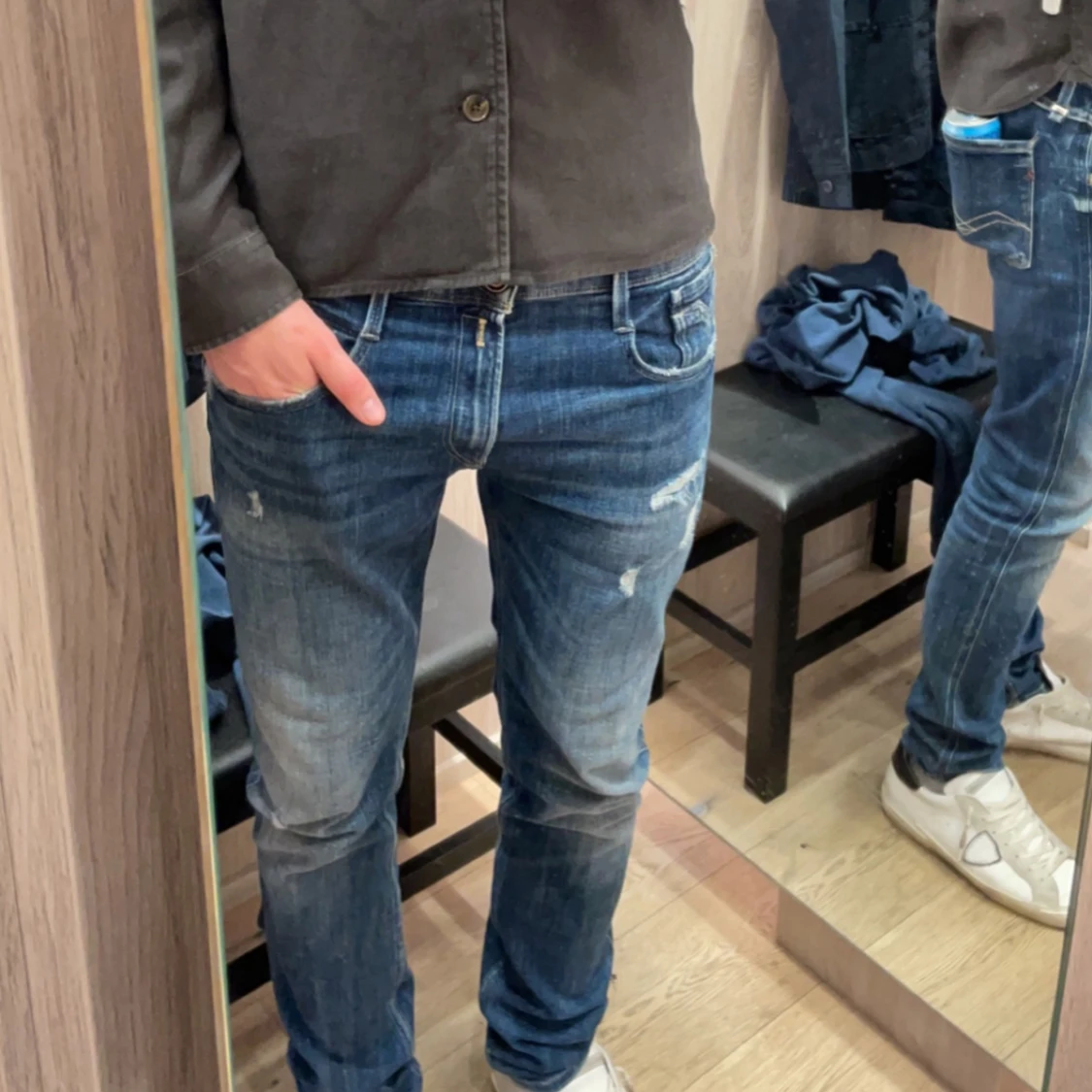 Replay Anbass slim fit jeans blå