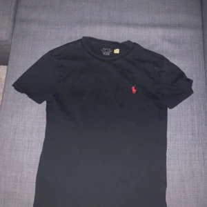 Svart t-shirt från Polo Ralph Lauren - Svart t-shirt från Polo Ralph Lauren med klassisk röd broderad logga på bröstet. T-shirten har rund halsringning och korta ärmar. Perfekt basic-plagg med snygg passform och mjukt bomullsmaterial.