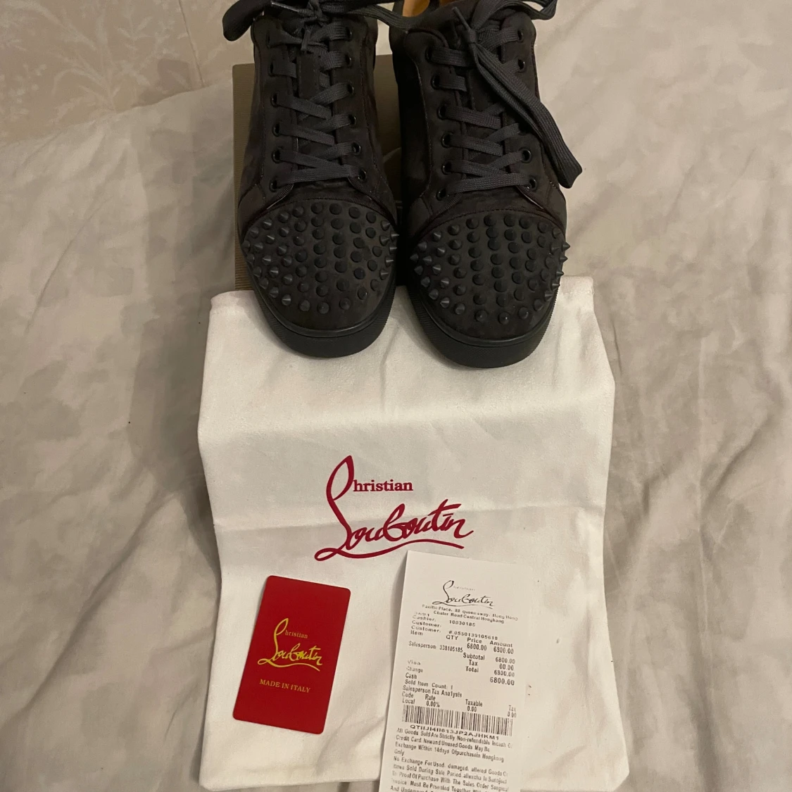 Svarta Christian Louboutin sneakers med nitar - 1