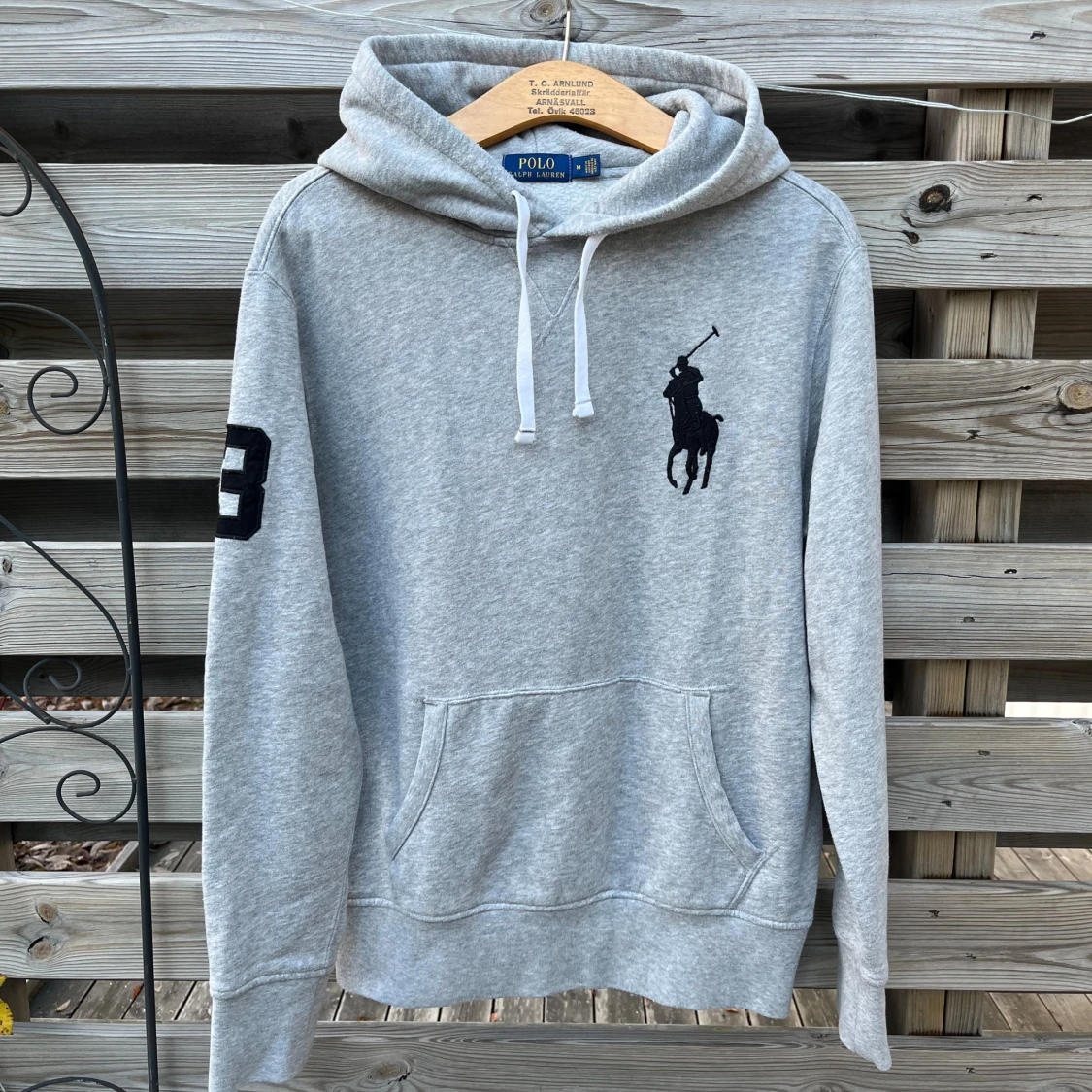 Grå Ralph Lauren Big Pony Hoodie
