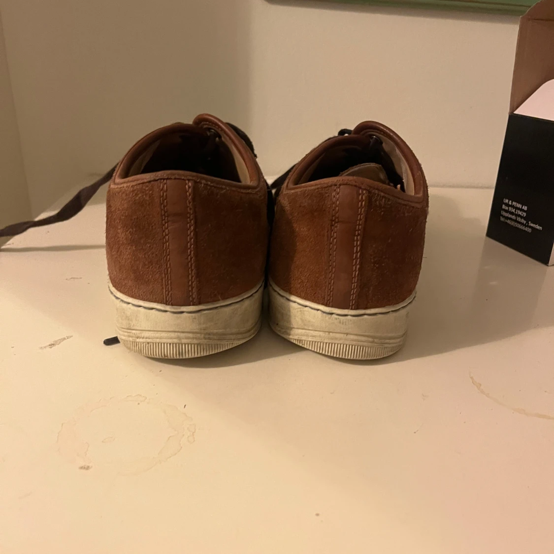 Bruna sneakers från Lanvin i mocka - 3