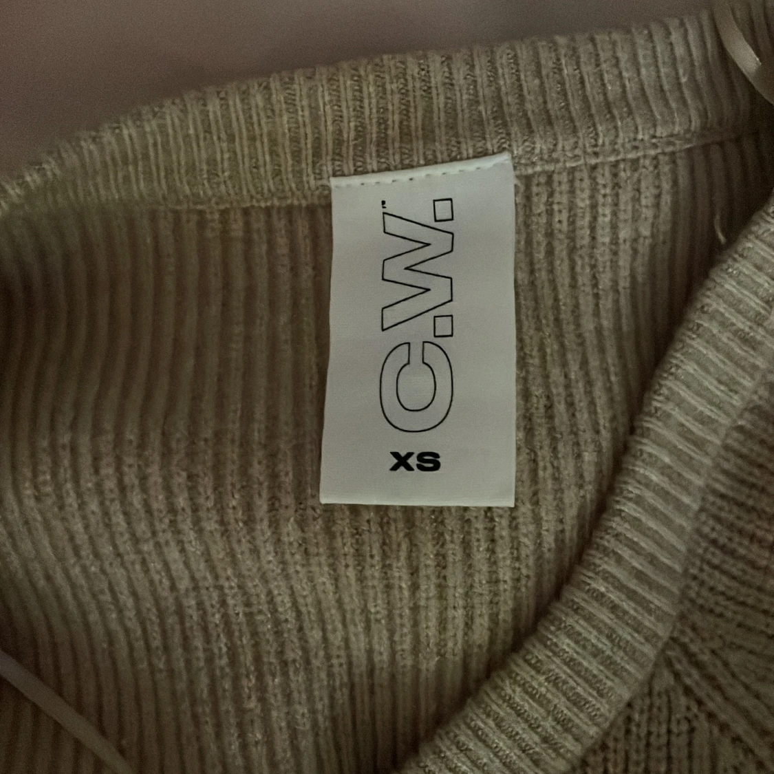 Beige stickad tröja med dragkedja C.W. - 3