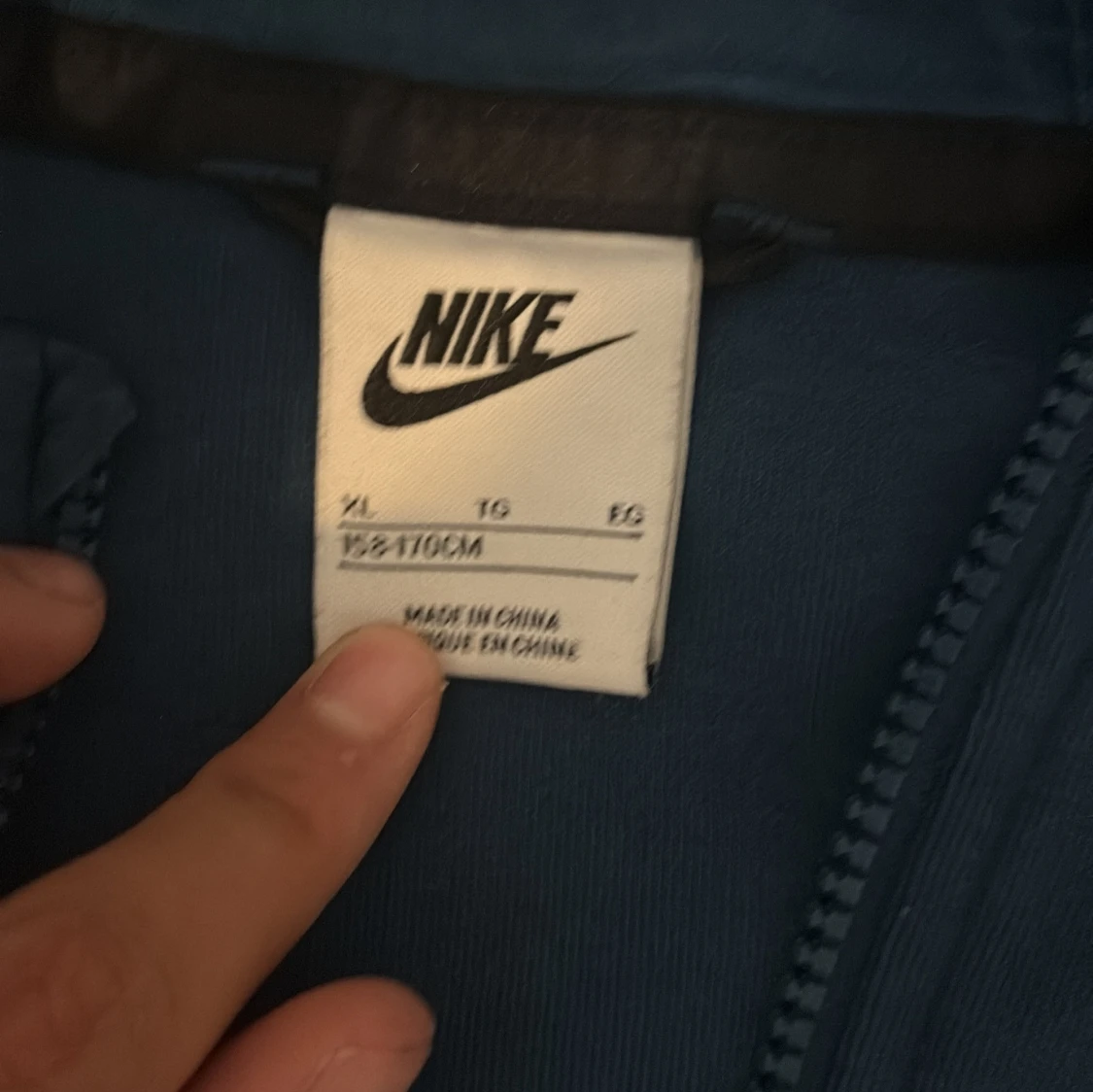 Blå Nike hoodie med dragkedja XL - 1