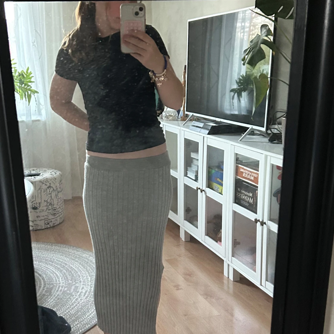 Grå ribbad långkjol från Grunt - 1