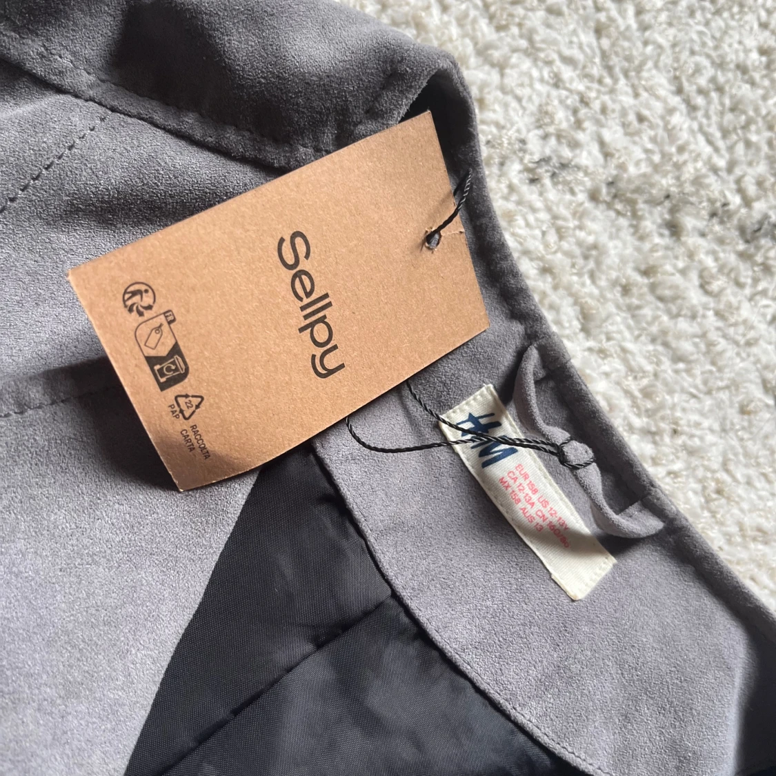 Grå mocka bikerjacka från H&M - 2