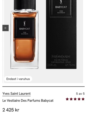 YSL Babycat Raw Bourbon 75ml  - Yves Saint Laurent Babycat parfym 75ml, endast använd några gånger så den är nästan full. Köpt för 2425kr 