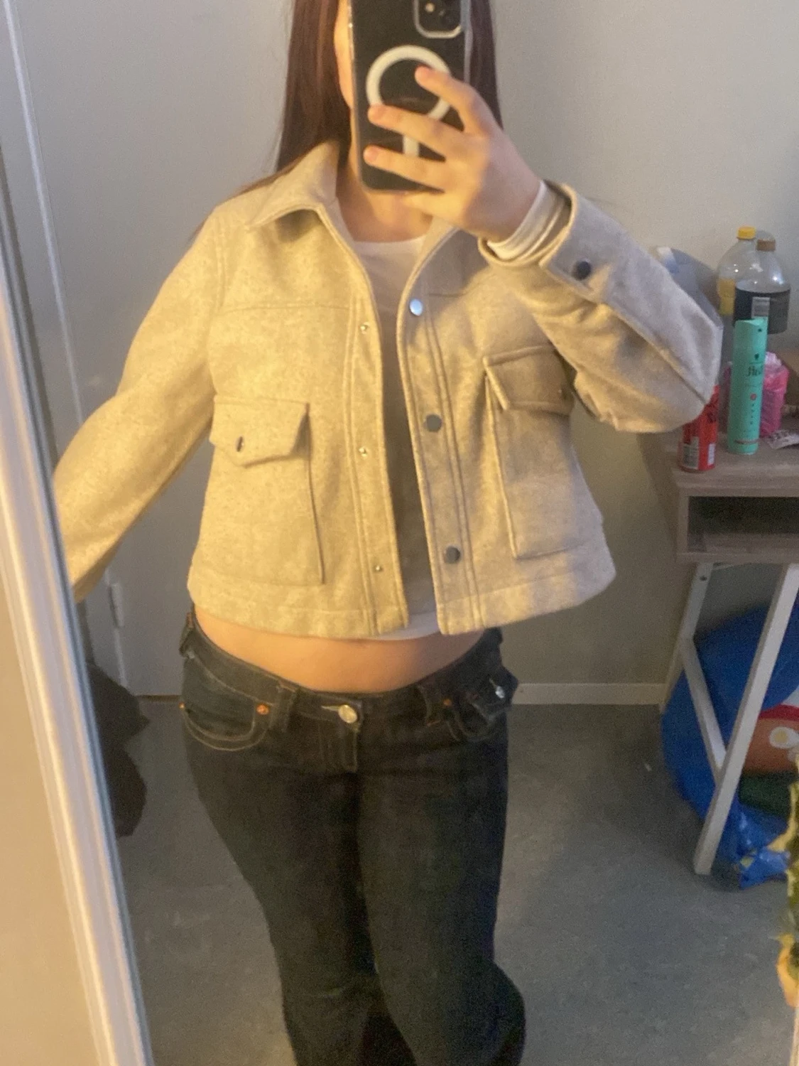 Beige jacka från Zara i ullmix - 2