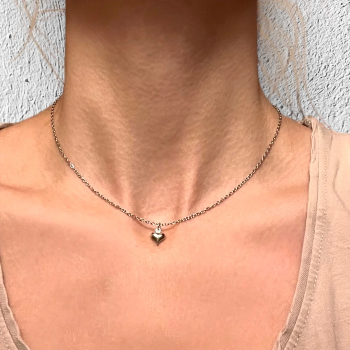 Choker Hjärta Halsband silver imitation  - 4