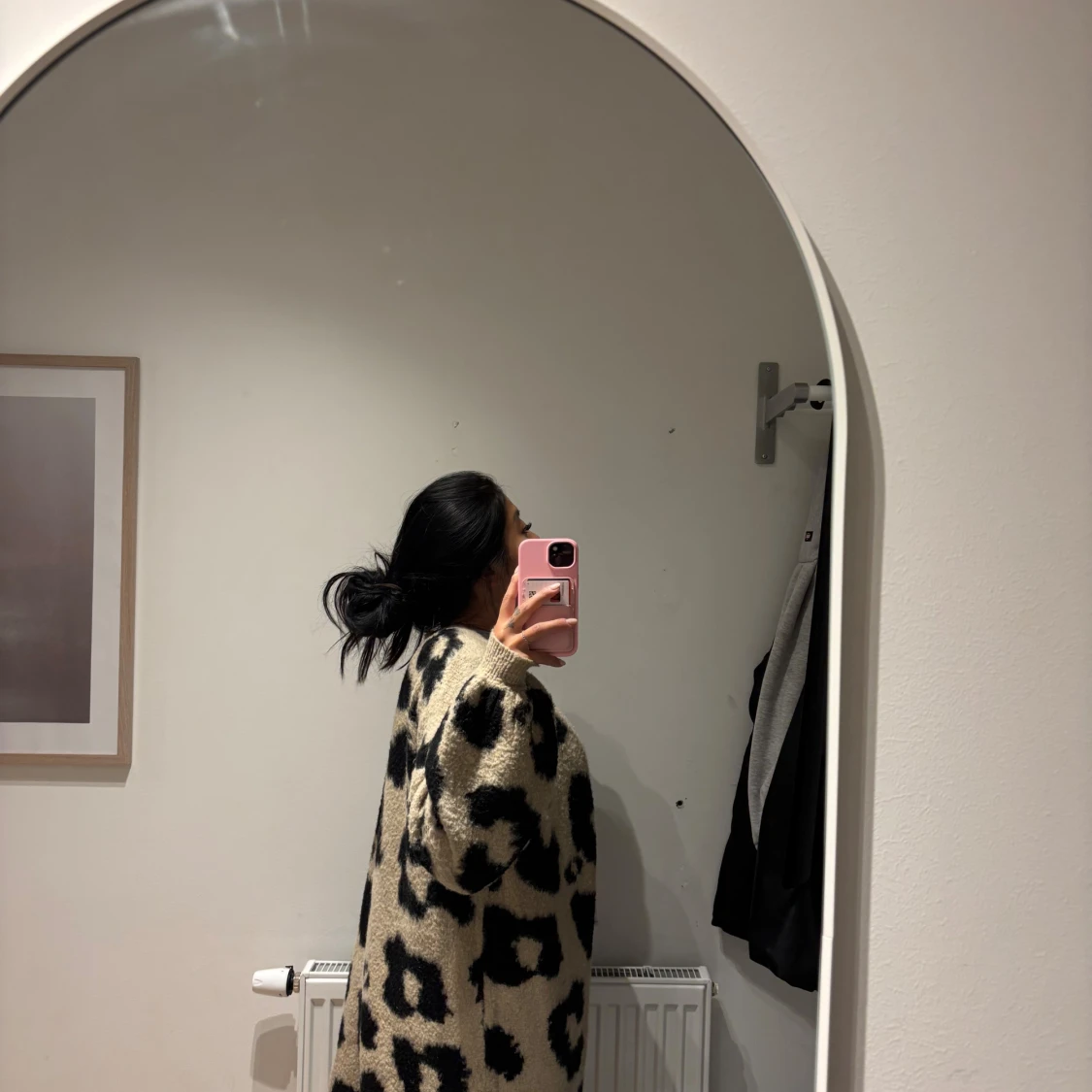 Beige och svart leopard cardigan jacka - 1