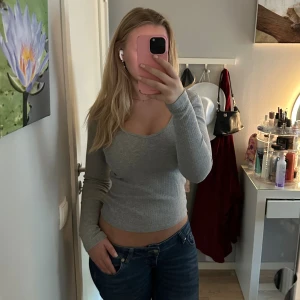 Grå topp från Brandy Melville  - Fin grå figursydd topp från Brandy Melville. Använd fåtal gånger. 