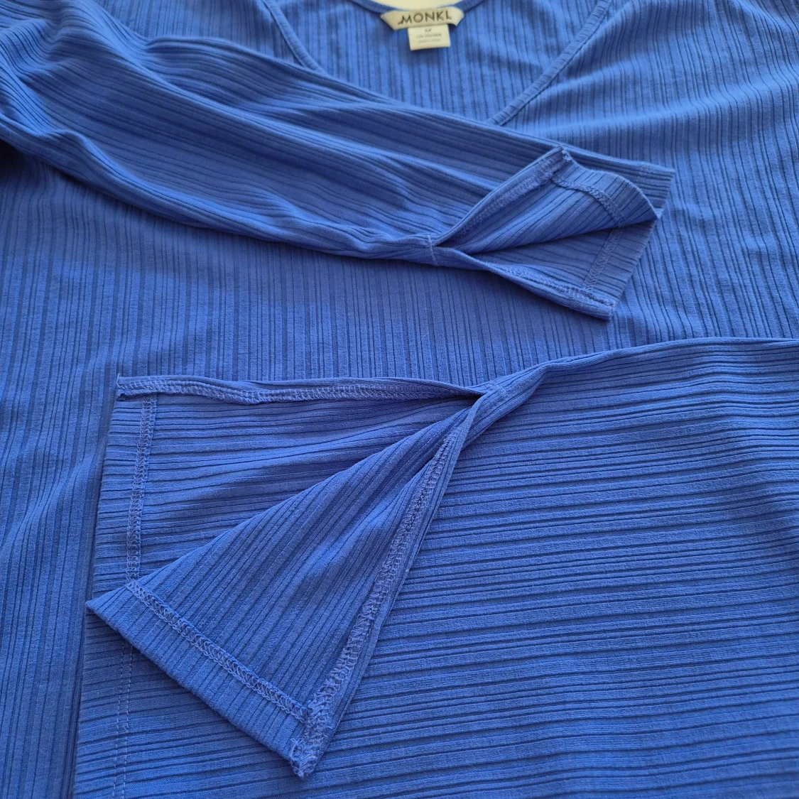 Lång blå långärmad topp * stl M * Monki - 4