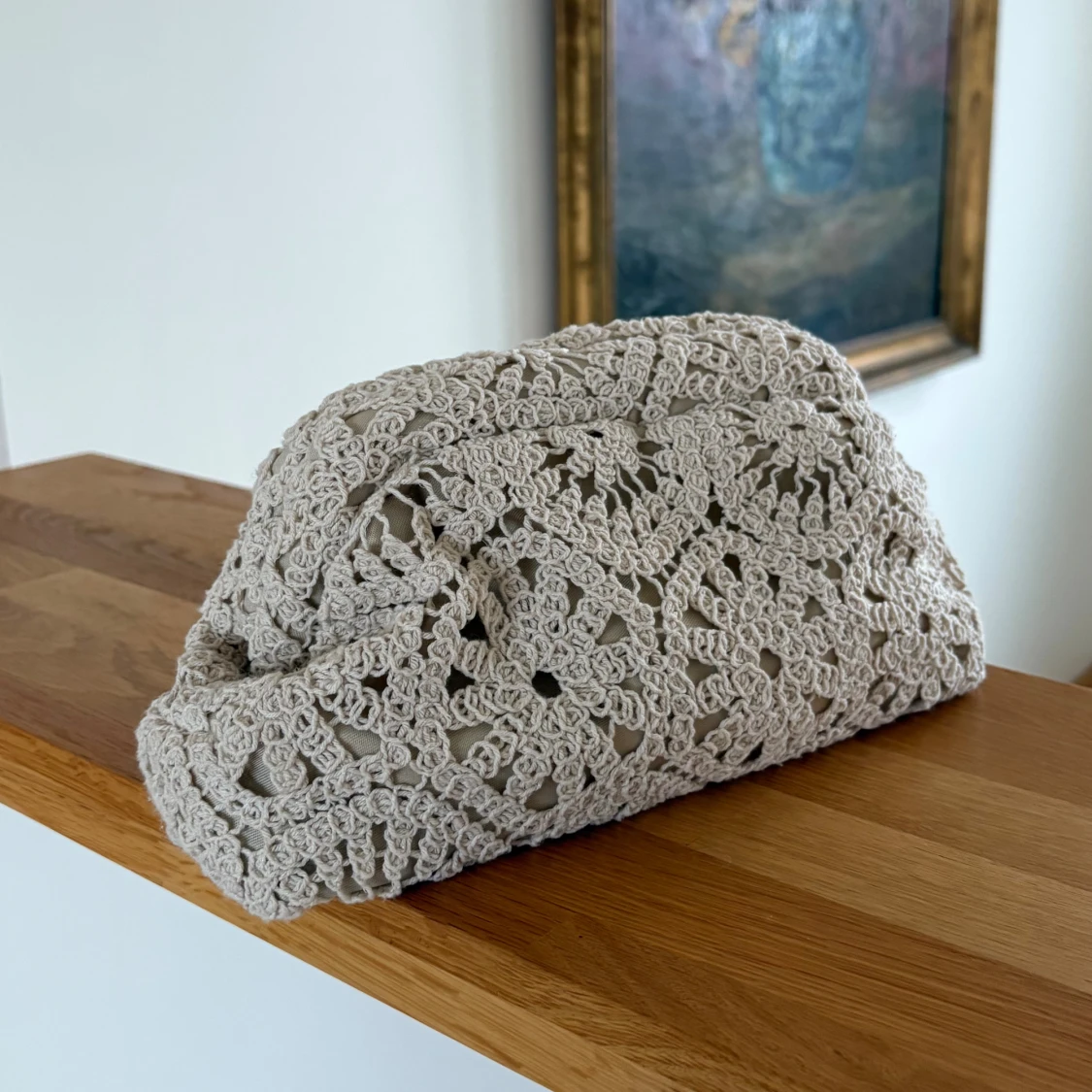 Beige virkad kuvertväska från Shein