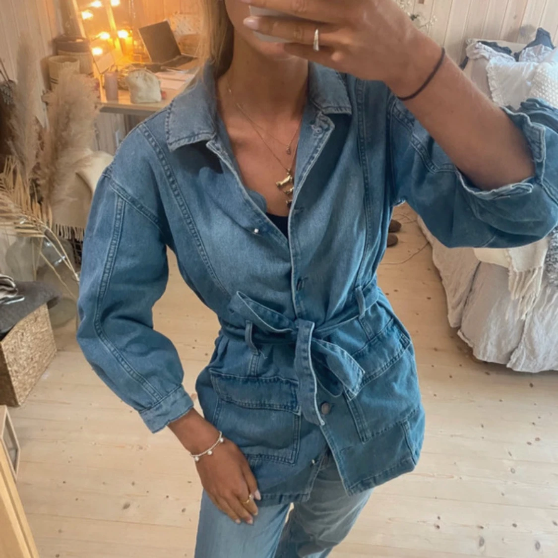 Trekvartsärmad jeans jacka - 2