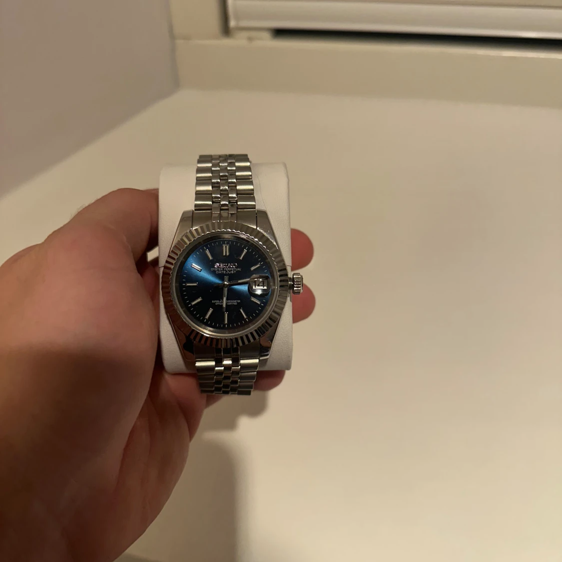 Blå och silver klocka från Parnis - 1