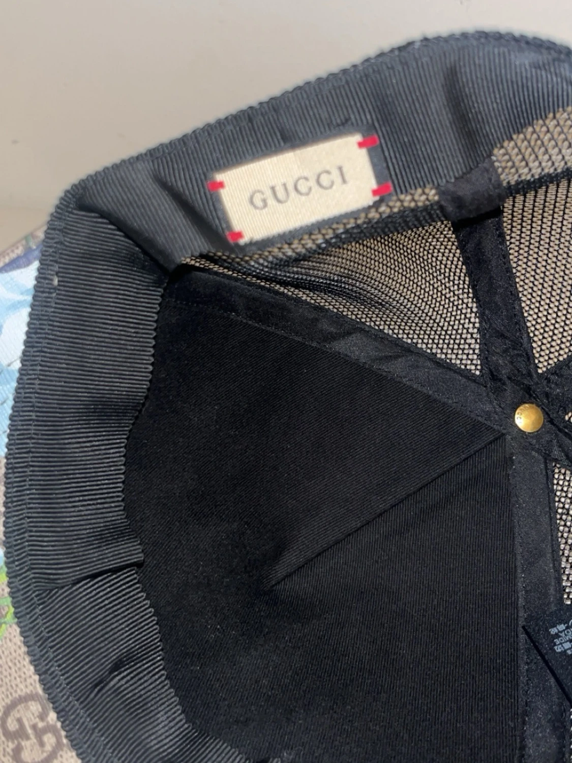 Blommig beige och blå GG keps - 1