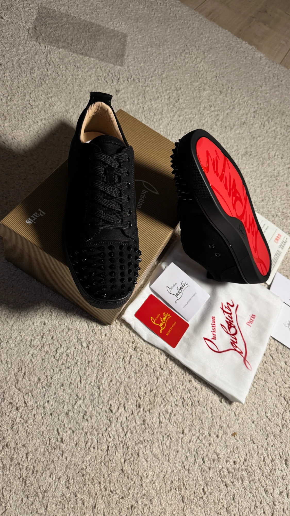 Christian Louboutin svarta sneakers med nitar - 4