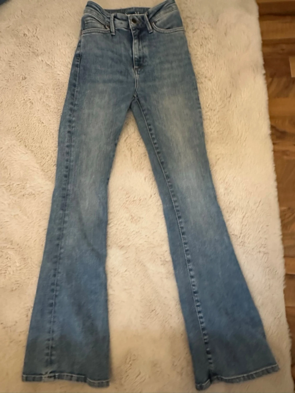 Blå bootcut jeans XS - 1