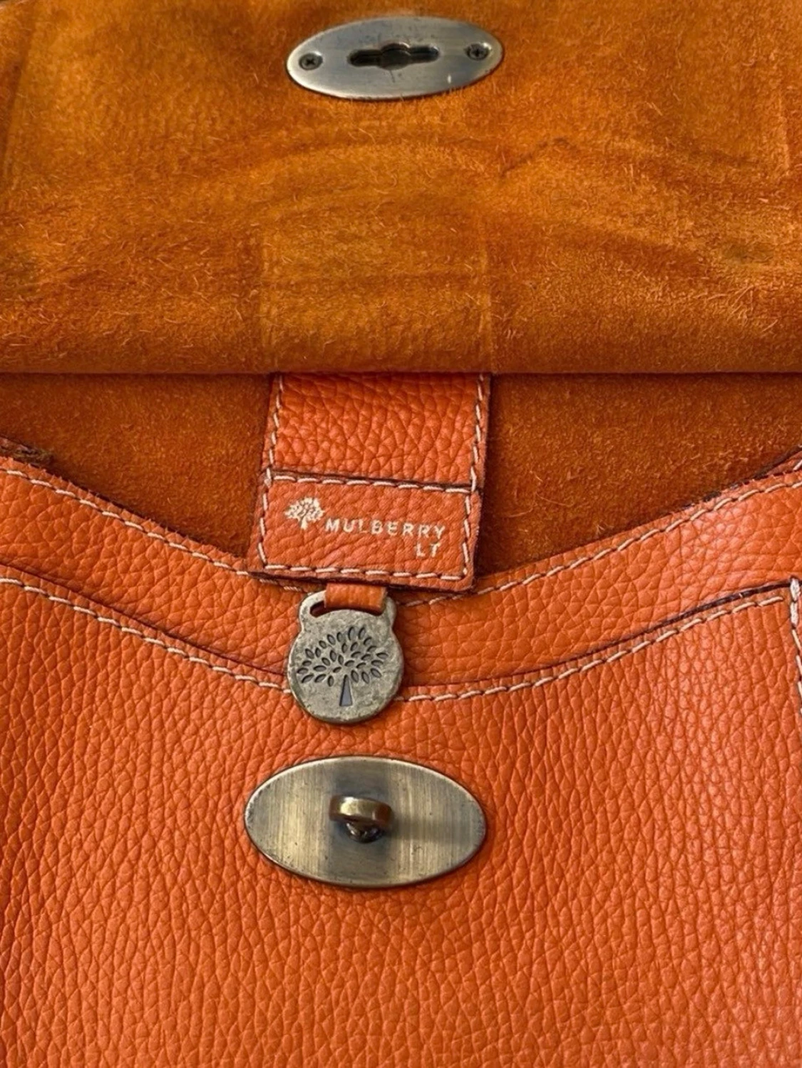 Orange axelväska från Mulberry i skinn - 4