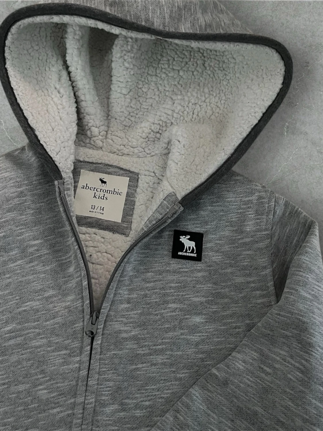 Abercrombie & Fitch zip-hoodie – grå - 1