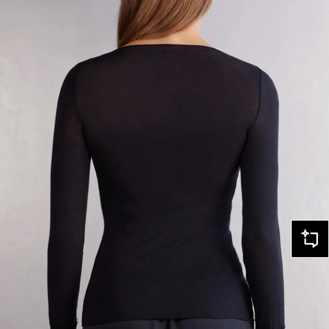 Svart långärmad spetsblus från intimissmi - 4