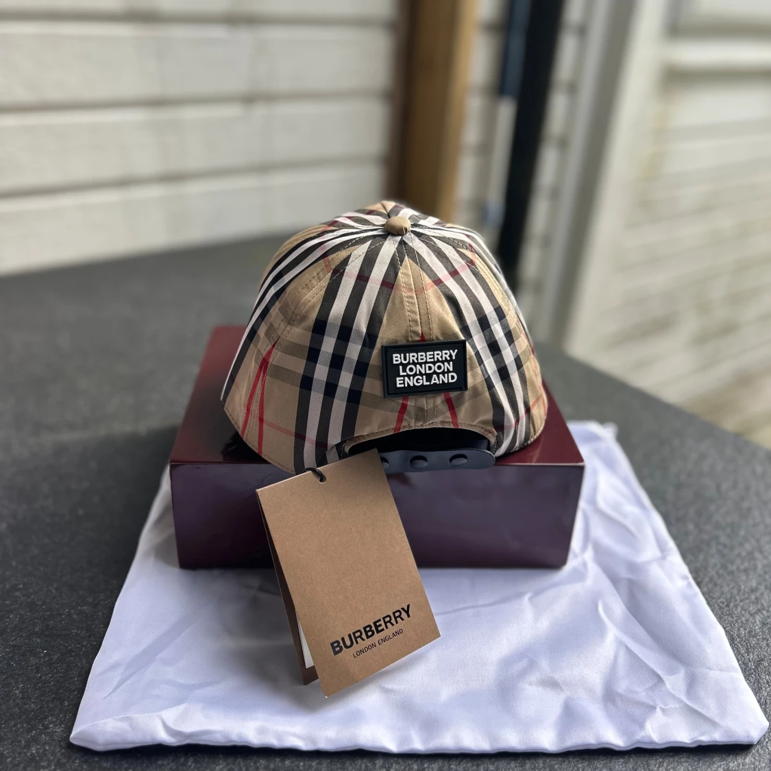 Burberry rutig keps i bomull - 4